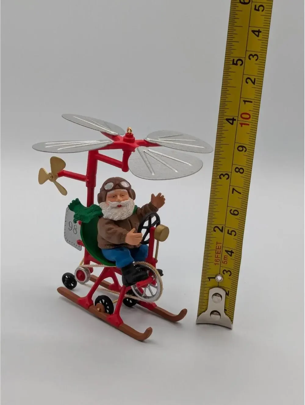 Hallmark Keepsake Santa's Flying Machine 1998, Handcrafted Ornament, Tin, NEW